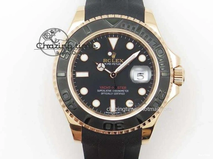 MiroTime 0112 WeatherProof Yacht-Master 40 116695SATS Bp Maker Best Edition Black Dial on Rubber Strap SA 3001